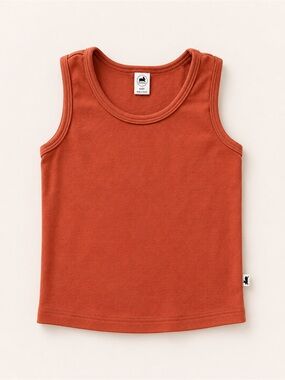 Little & Lively Kids' Rust Orange Tank Top - Bamboo Kids Clothing / Small Shop
